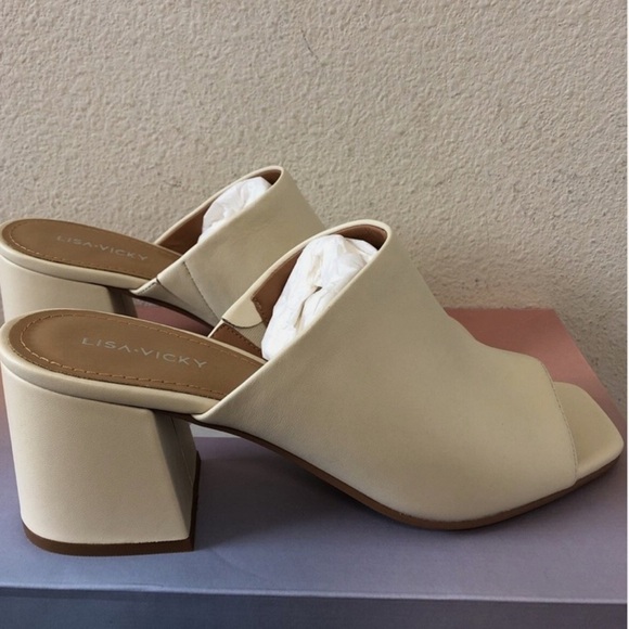 lisa vicky Shoes - Lisa Vicky Natural Cream Ideal Open Toe Sandal Heel Sheep Napa